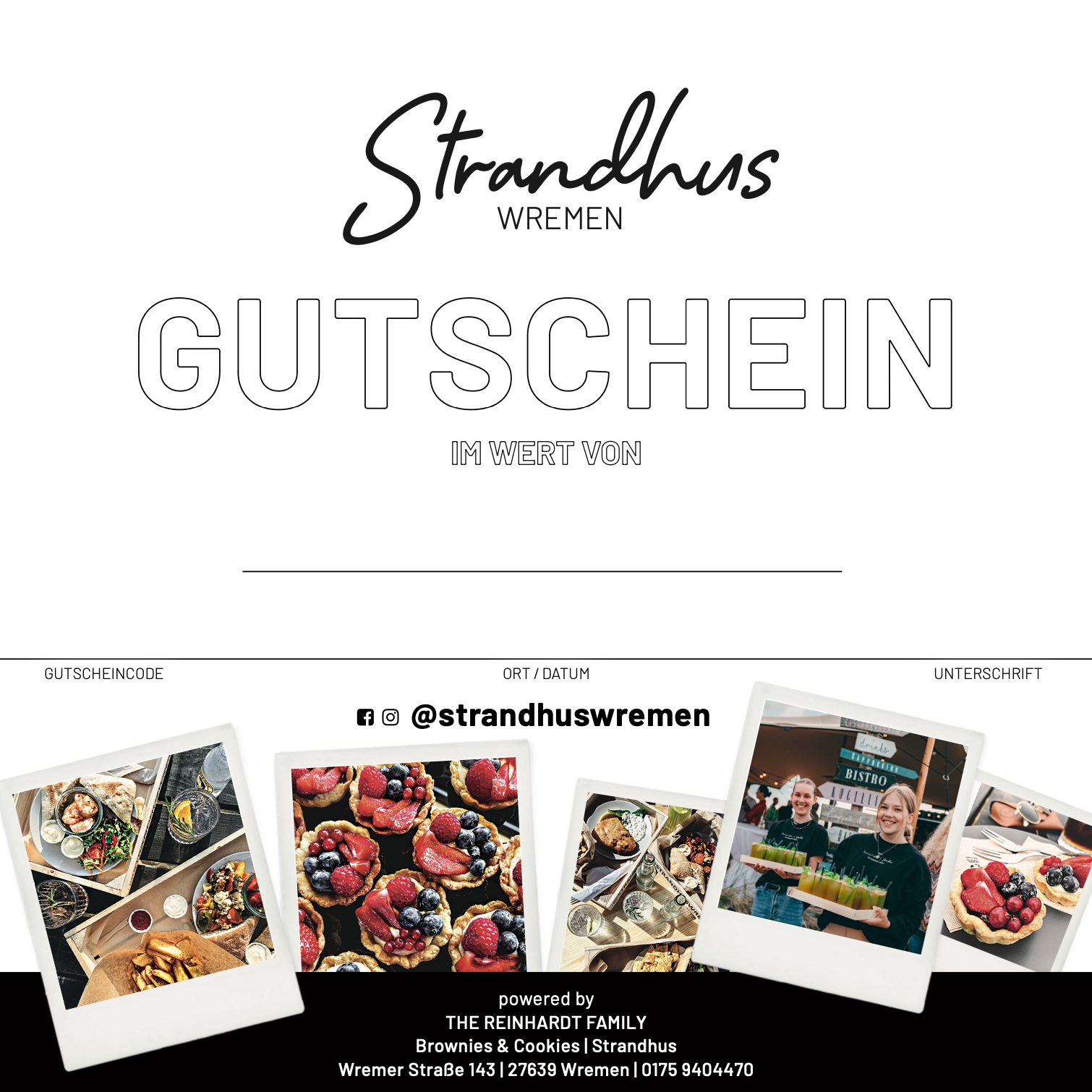 GUTSCHEIN FÜR DAS STRANDHUS!